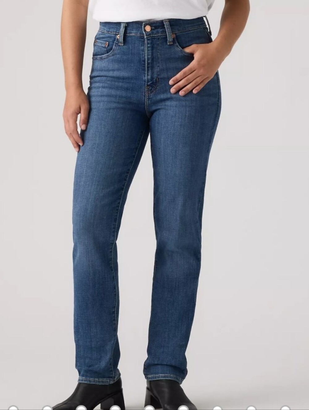 LEVIS Strauss High-Rise Straight Leg Women’s Jeans in Blue Denim - 29"